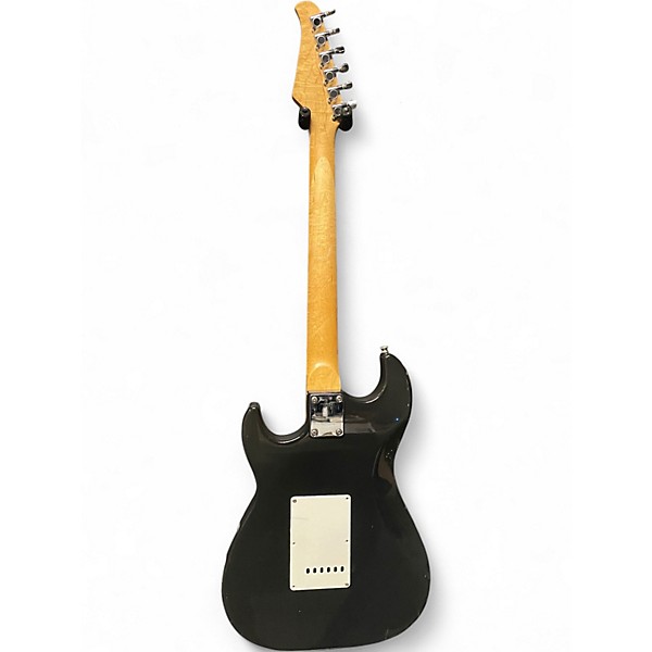Used Silvertone St Style Black and White Solid Body Electric Guitar
