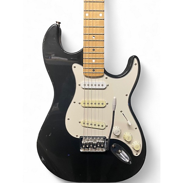 Used Silvertone St Style Black and White Solid Body Electric Guitar