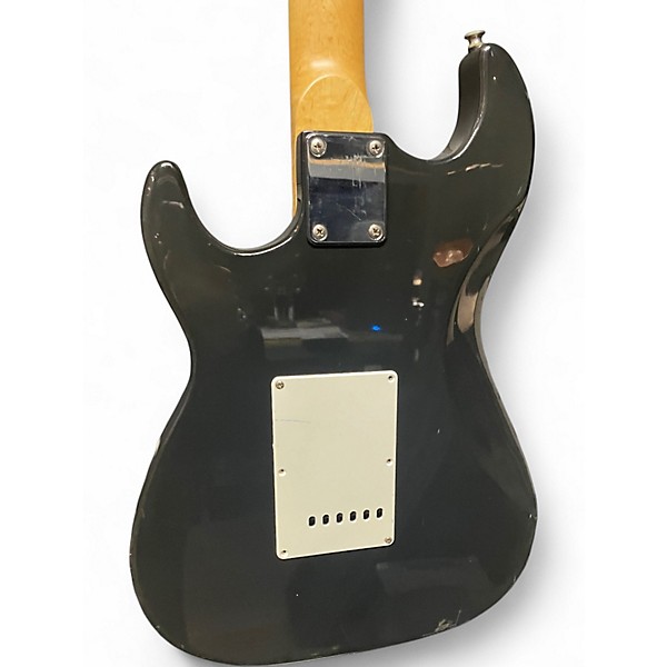 Used Silvertone St Style Black and White Solid Body Electric Guitar