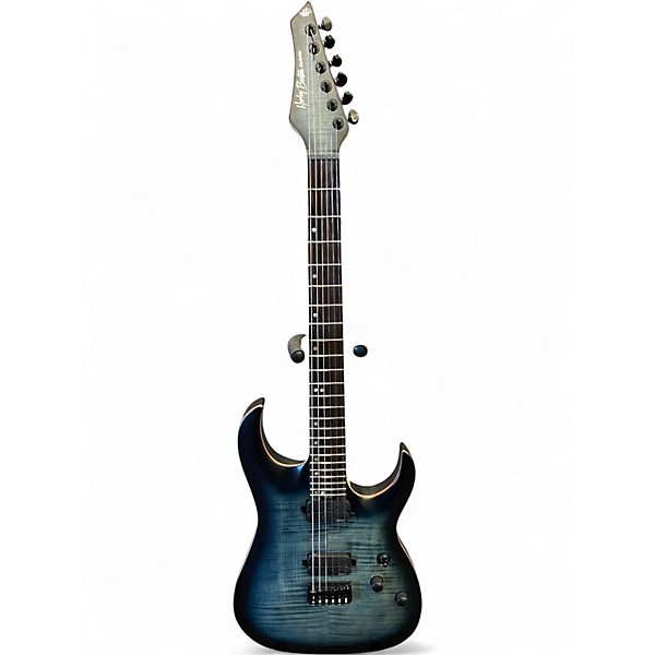 Used Harley Benton AMAROK-6 BKNT Flameburst Blue Solid Body Electric Guitar