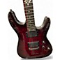 Used Schecter Guitar Research Hellraiser Deluxe Crimson Red Trans Solid Body Electric Guitar