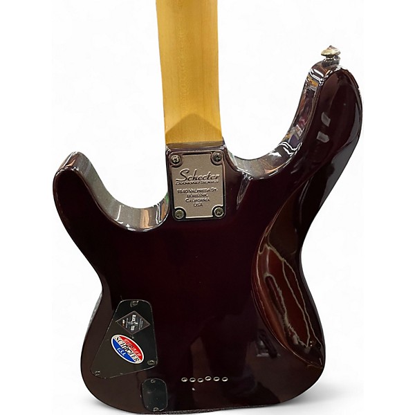 Used Schecter Guitar Research Hellraiser Deluxe Crimson Red Trans Solid Body Electric Guitar