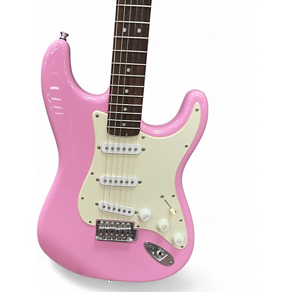 Used Squier Bullet Stratocaster Pink Solid Body Electric Guitar