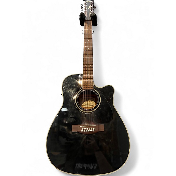 Used Yamaha fgx 412c 12bl black 12 String Acoustic Guitar