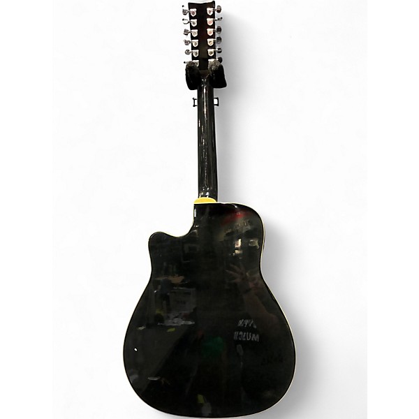 Used Yamaha fgx 412c 12bl black 12 String Acoustic Guitar