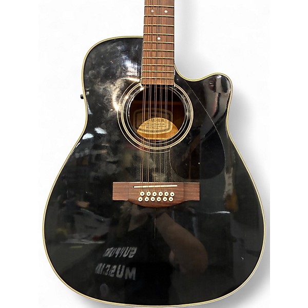 Used Yamaha fgx 412c 12bl black 12 String Acoustic Guitar