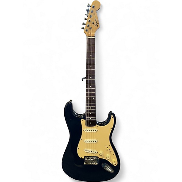 Used Squier STRATOCASTER BLACK Solid Body Electric Guitar