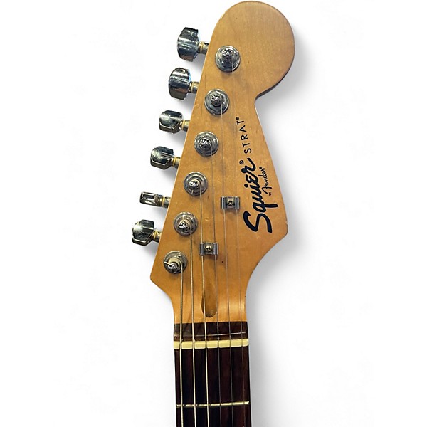 Used Squier STRATOCASTER BLACK Solid Body Electric Guitar