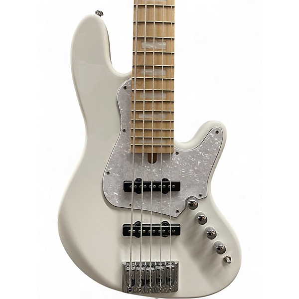 Used Cort Elrick NJS5 White Electric Bass Guitar