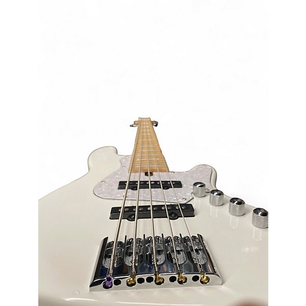 Used Cort Elrick NJS5 White Electric Bass Guitar
