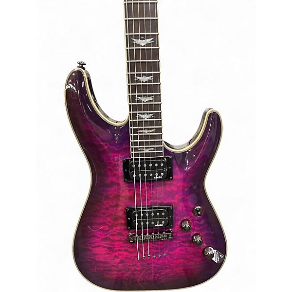 Used Schecter Guitar Research Omen Extreme 6 Trans Purple Solid Body Electric Guitar