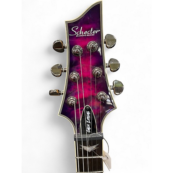 Used Schecter Guitar Research Omen Extreme 6 Trans Purple Solid Body Electric Guitar