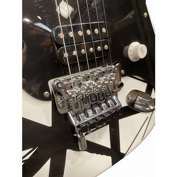 Used 2013 EVH Striped Series Black and White Solid Body Electric Guitar