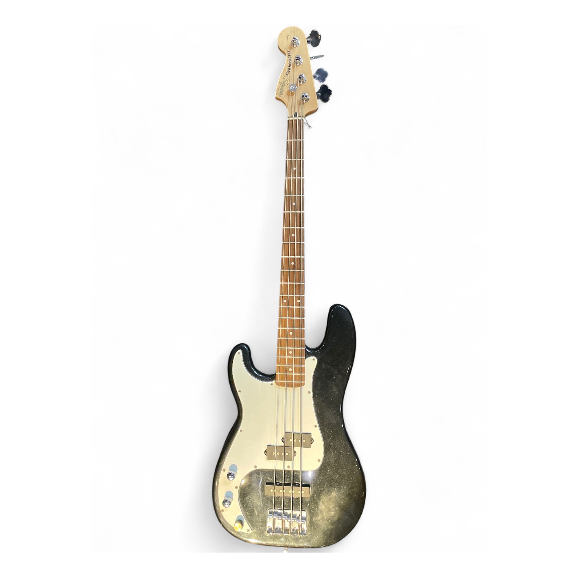 Used Squier Precision Bass Left Handed Black Electric Bass Guitar