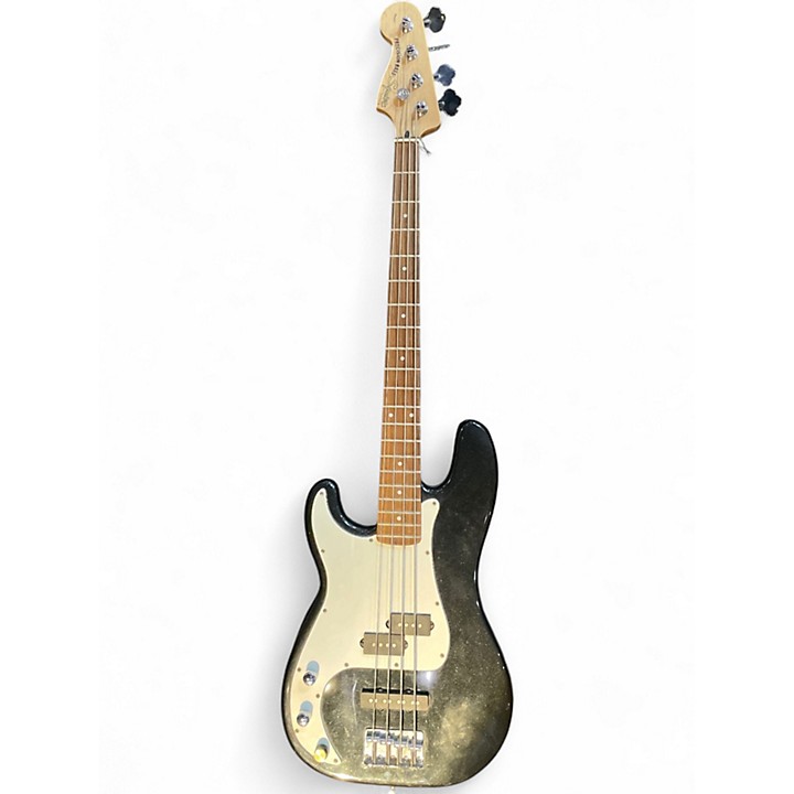 Used Squier Precision Bass Left Handed Black Electric Bass Guitar