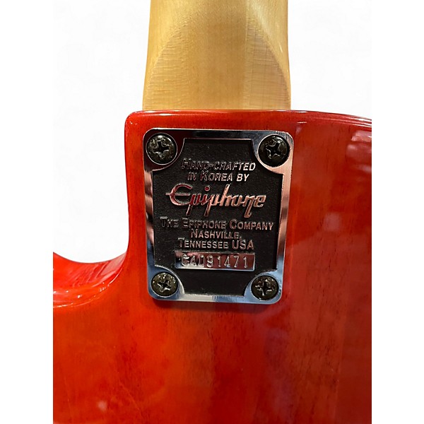 Used 2004 Epiphone Les Paul Standard Bass Heritage Cherry Sunburst Electric Bass Guitar