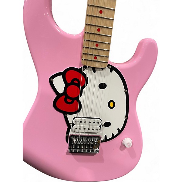 Used Squier HELLO KITTY STRATOCASTER PRESENT PINK Solid Body Electric Guitar
