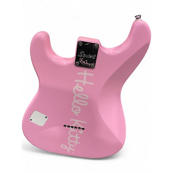 Used Squier HELLO KITTY STRATOCASTER PRESENT PINK Solid Body Electric Guitar