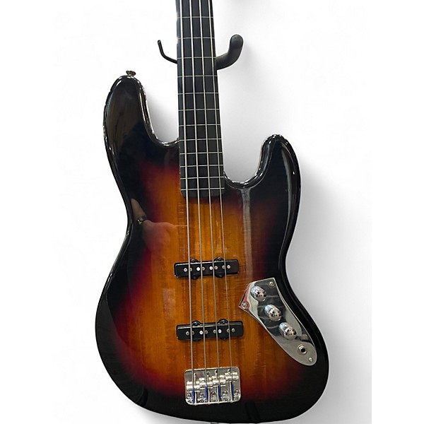 Used Squier Vintage Modified Fretless Jazz Bass 3 Color Sunburst Electric Bass Guitar