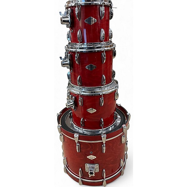Vintage 1980s Yamaha 4 Piece Beech Custom Red Apple Lacquer Drum Kit