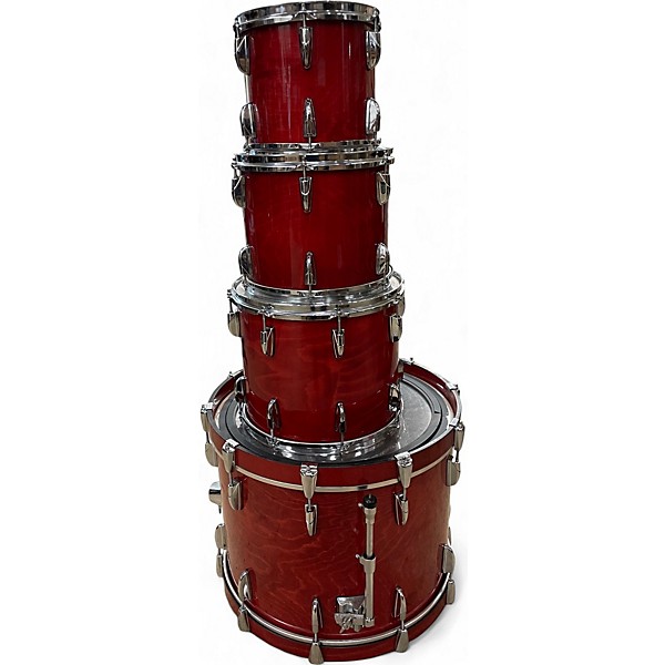 Vintage 1980s Yamaha 4 Piece Beech Custom Red Apple Lacquer Drum Kit