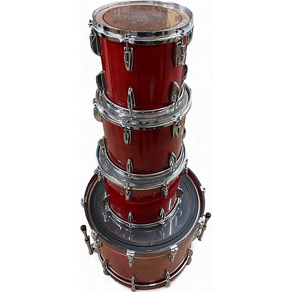 Vintage 1980s Yamaha 4 Piece Beech Custom Red Apple Lacquer Drum Kit