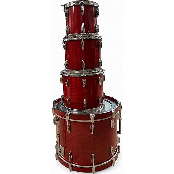 Vintage 1980s Yamaha 4 Piece Beech Custom Red Apple Lacquer Drum Kit