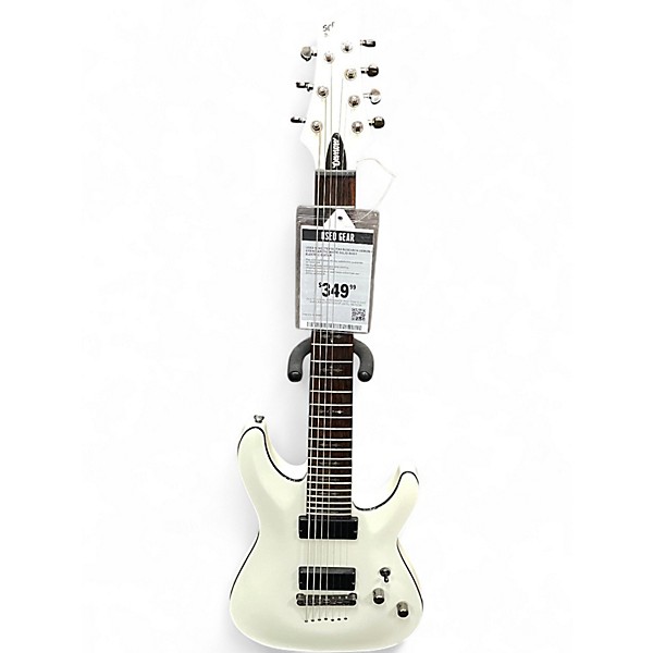 Used Schecter Guitar Research Demon 7 String Arctic White Solid Body Electric Guitar