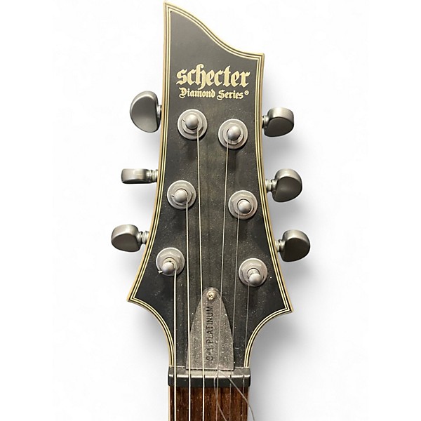 Used Schecter Guitar Research C1 Platinum Trans Black Solid Body Electric Guitar