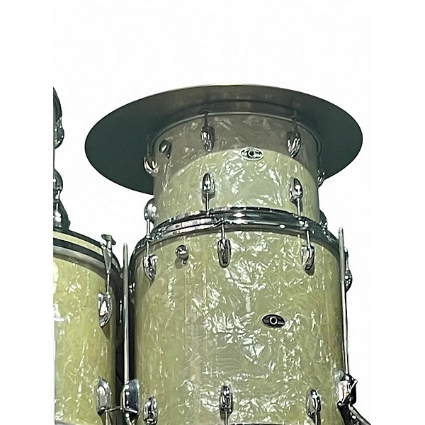 Used Slingerland 5 Piece Gene Krupa Deluxe White Marine Pearl Drum Kit