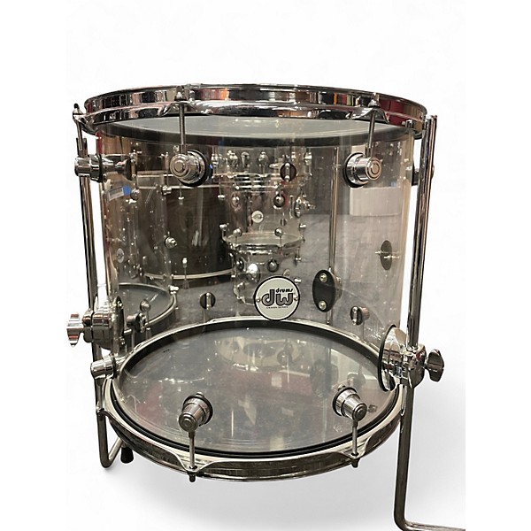 Used DW 5 Piece Design Series Acrylic Clear Drum Kit