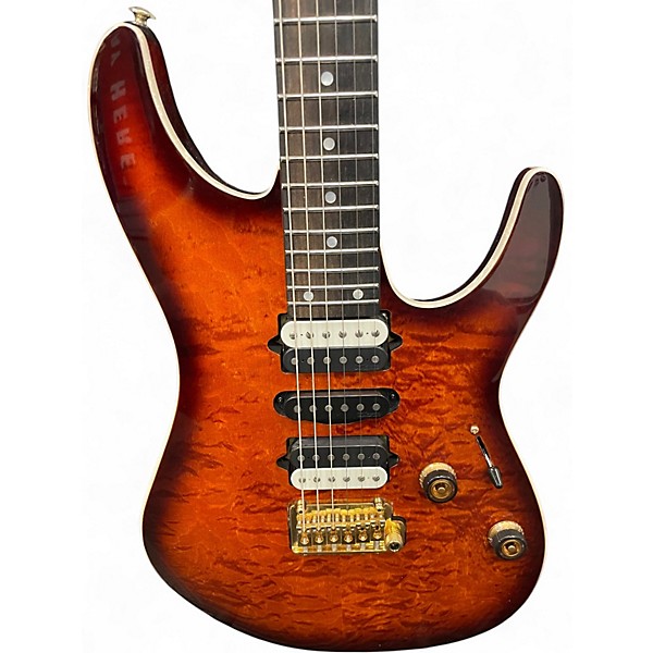 Used Ibanez AZ47P1Q Premium DRAGON EYE BURST Solid Body Electric Guitar