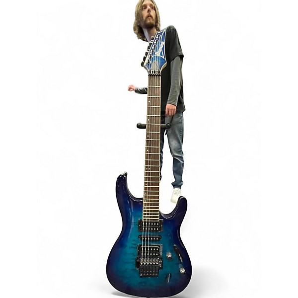 Used Ibanez S670QM Blue Burst Solid Body Electric Guitar