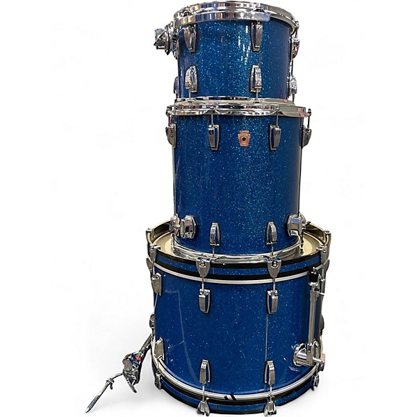 Used Ludwig 3 Piece Classic Maple Fab Blue Sparkle Drum Kit