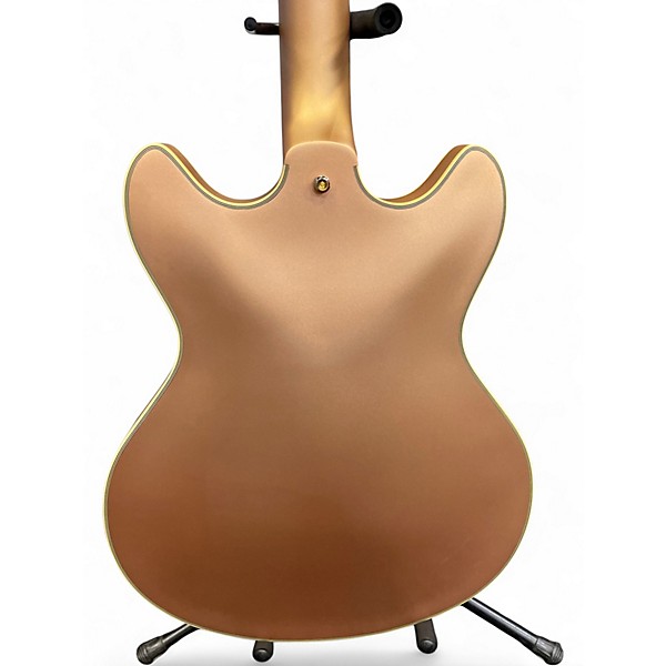 Used D'Angelico deluxe dc matte rose gold Hollow Body Electric Guitar