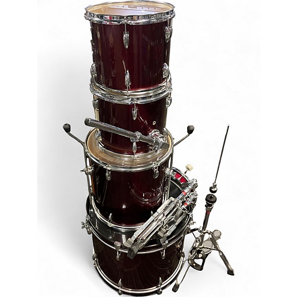 Used Pearl 5 Piece ACCENT COMBO Red Drum Kit