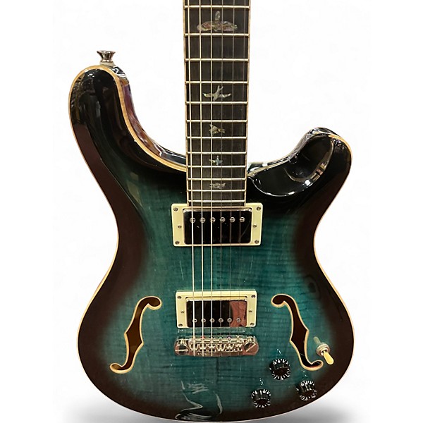 Used PRS SE Hollowbody II Piezo Peacock Blue Hollow Body Electric Guitar