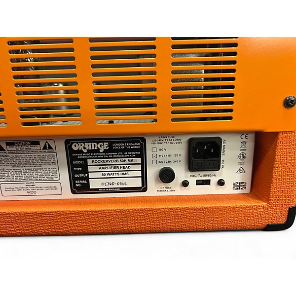 Used Orange Amplifiers Rockerverb 50H MKIII Tube Guitar Amp Head