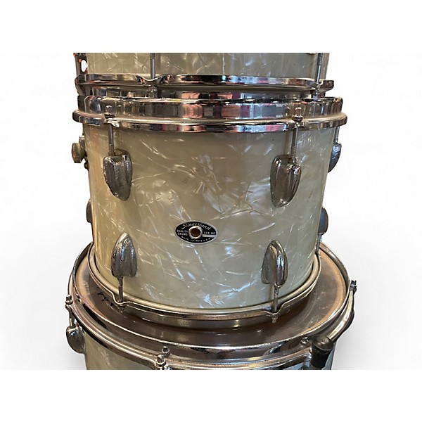 Used Slingerland 4 Piece Gene Krupa WHITE MOTHER OF PEARL Drum Kit