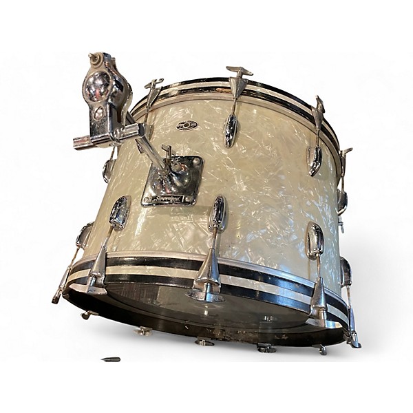 Used Slingerland 4 Piece Gene Krupa WHITE MOTHER OF PEARL Drum Kit