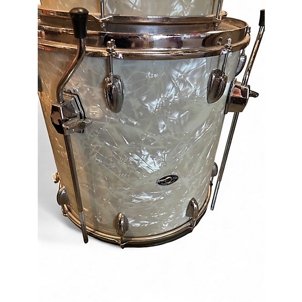 Used Slingerland 4 Piece Gene Krupa WHITE MOTHER OF PEARL Drum Kit