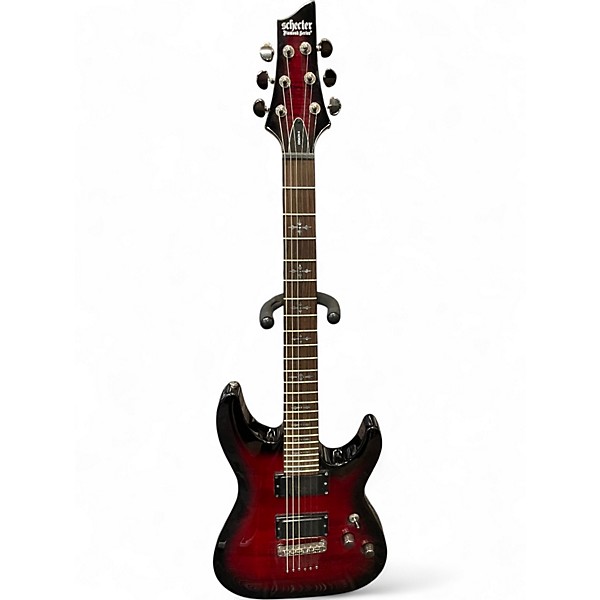 Used Schecter Guitar Research Demon 6 TRANS CRIMSON RED Solid Body Electric Guitar