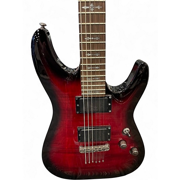 Used Schecter Guitar Research Demon 6 TRANS CRIMSON RED Solid Body Electric Guitar