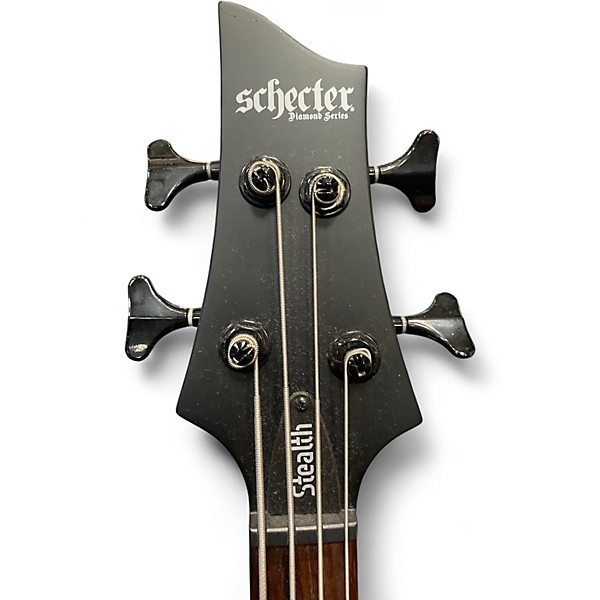 Used Schecter Guitar Research STILLETO STEALTH 4 STEALTH BLACK Electric Bass Guitar