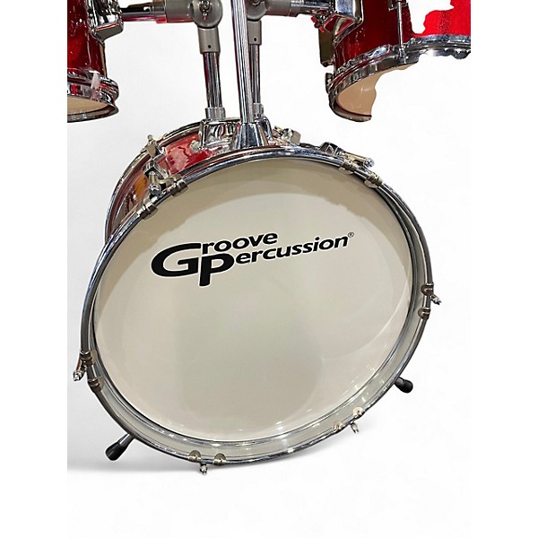 Used Groove Percussion 5 Piece 5 Piece Junior Kit Red Metallic Drum Kit