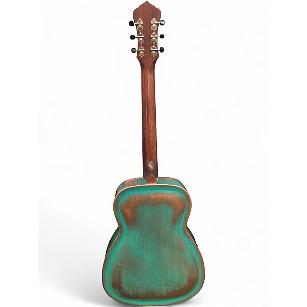 Used Recording King swamp dog Distressed Vintage Green Acoustic Guitar
