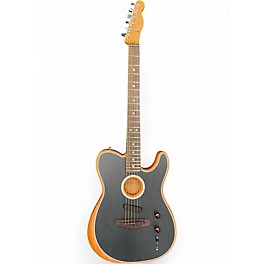 Used Fender Acoustasonic Player Telecaster Brushed Black Acoustic Electric Guitar