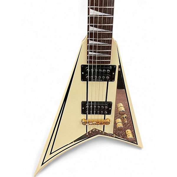 Used Jackson RR3 Randy Rhoads IVORY WITH BLACK PIN STRIPES Solid Body Electric Guitar