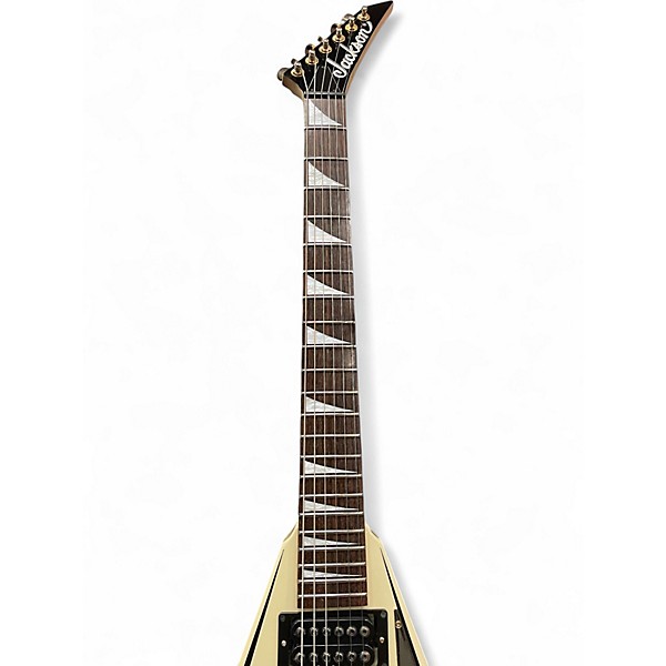 Used Jackson RR3 Randy Rhoads IVORY WITH BLACK PIN STRIPES Solid Body Electric Guitar