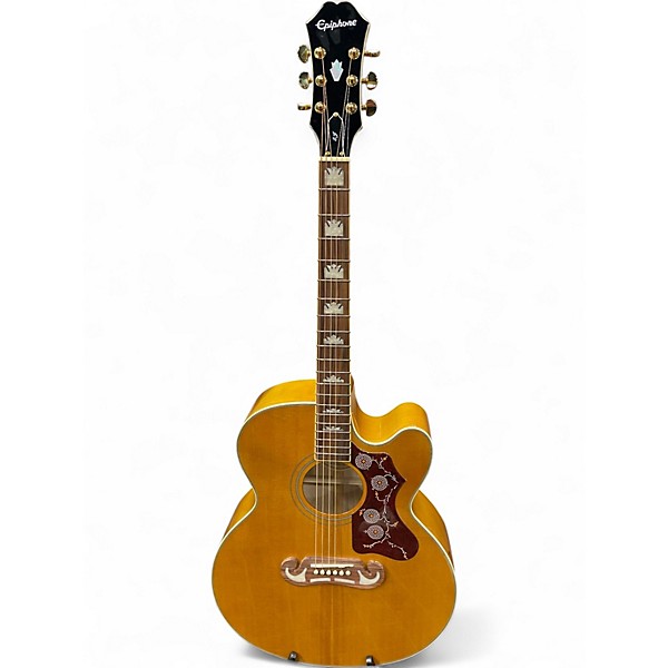 Used Epiphone EJ200SCE Natural Acoustic Electric Guitar